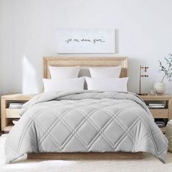 Double Diamond Down Alternative Comforter by St. James Home in Grey (Size KING)