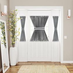 Wide Width Buffalo Check Rod Pocket Door Panel And Tieback by Achim Home Décor in Black White (Size 54" W 72" L)