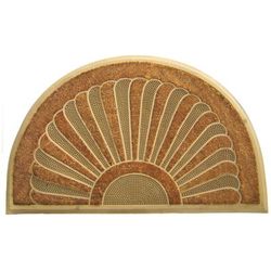 Peacock Beige Coir Mat With Rubber Backing Floor Coverings by Nature Mats by Geo in Multi