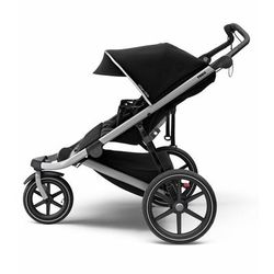 Thule Urban Glide 2 Double Jogger Stroller + Water Bottle Cage Bundle - Jet Black