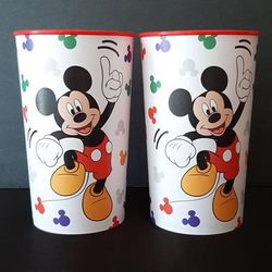 Disney Other | Mickey Mouse Tumbler Cups Set Of 2 5.375" Brand New | Color: Red/White | Size: Os