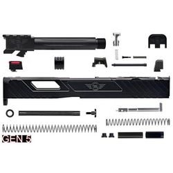 L2D Combat Tyton Assembly Threaded Pistol Slide for Glock 19/19X/45 Gen 5 RMR Ready Black/Black LD-CU-T-195-FT-BLK-BLK