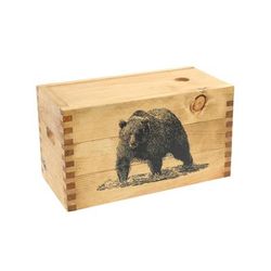 Sheffield Standard Pine Craft Box Bear Design Brown 12650-4