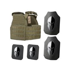 Spartan Armor Sentinel Plate Carrier with AR500 Body Armor Ballistic Plate III Single Curve Base Coat with Side Plates SKU - 185461