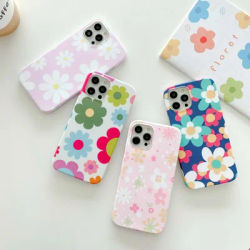 Coque de téléphone anti-choc pour iPhone coque arrière jolie fleur lisse iPhone 13 11 Pro Max 12