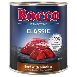 6x800g Beef with Reindeer Classic Rocco Wet Dog Food
