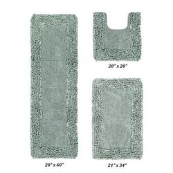 Shaggy Border Bath Rug Mat, 3-Pc. Set by Better Trends in Sage