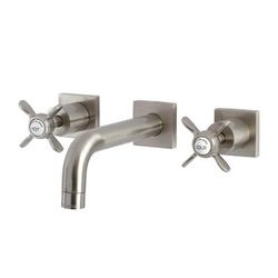 Kingston Brass KS6128BEX Essex Two-Handle Wall Mount Bathroom Faucet, Brushed Nickel - Kingston Brass KS6128BEX