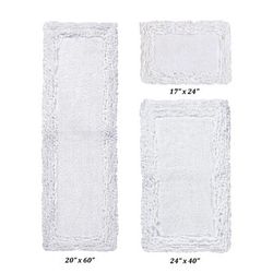 Shaggy Border Bath Rug Mat, 3-Pc. Set by Better Trends in White