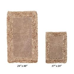 Shaggy Border Bath Rug Mat, 2-Pc. Set by Better Trends in Beige