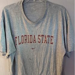 Nike Tops | Fsu Florida State Seminoles Nike T Shirt Women's Large Gray | Color: Gray/Red | Size: L