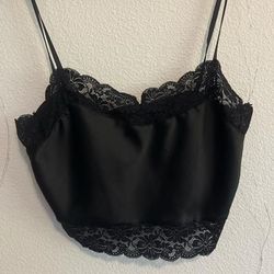 Brandy Melville Tops | *Free Gift W Purchase* New With Tag Brandy Melville Black Lace Crop Top. 1sz | Color: Black | Size: 1sz