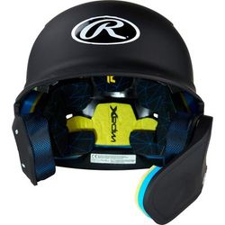 Rawlings Mach Matte Senior Baseball Batting Helmet with Adjustable Face Guard Black