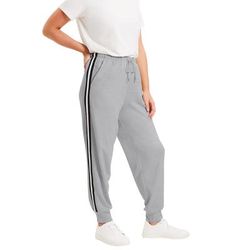 Plus Size Women's French Terry Jogger by June+Vie in Medium Heather Grey (Size 30/32)
