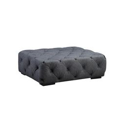 JASPER RECTANGULAR OTTOMAN IN GREY FABRIC - Shatana Home Z-JASPER RECTANGULAR OTTOMAN GREY