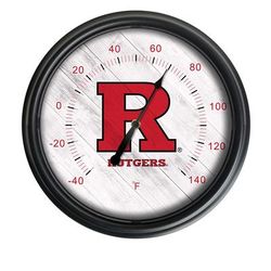 Rutgers Indoor/Outdoor LED Thermometer - Holland Bar Stool ODThrm14BK-08Rutger