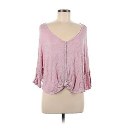 Gaze 3/4 Sleeve Top Pink Sweetheart Tops - Women's Size Medium