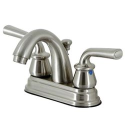 Kingston Brass KB5618RXL Restoration 4-Inch Centerset Bathroom Faucet with Pop-Up Drain, Brushed Nickel - Kingston Brass KB5618RXL