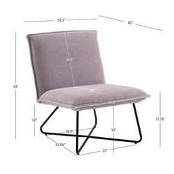 Kelvin Sherpa Grey Chair - Linon CH144GRYSH01U