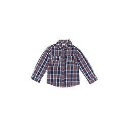 Kids Tales Long Sleeve Button Down Shirt: Blue Plaid Tops - Size 3