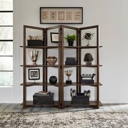 Transitional Open Bookcase In Weathered Chestnut Finish - Liberty Furniture 871-HO201