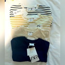Zara Shirts & Tops | Brand New With Tags Zara Bundle | Color: Cream/Yellow | Size: 3-6mb