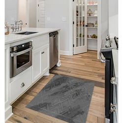 HARLEQUIN CHARCOAL Kitchen Mat By Kavka Designs