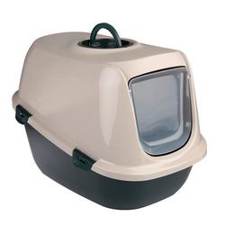 kooa Covered Cat Litter Tray | 90% Recycled Plastic | Dark Green / Beige