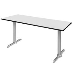 "Regency Cain 66" x 24" Training Table- White/ Chrome Base - Regency MTRCT6624WHCM"