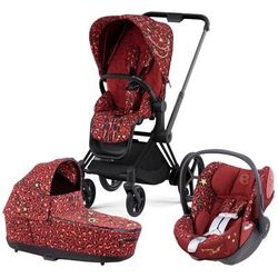 Cybex ePriam 2 Electronic Assist Stroller with Lux Bassinet + Cloud Q Travel System Bundle - Rocksta