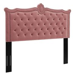 Louisa Tufted Performance Velvet King/California King Headboard in Dusty/Rose