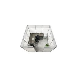 8' x 8' x 7'H White Laminate Modular Office Set with Desk and Chairs - Starter Unit