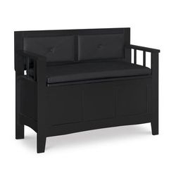 Carlton Padded Bench by Brylane Home in Black