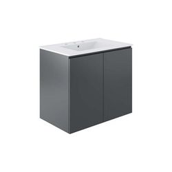 "Bryn 30" Wall-Mount Bathroom Vanity in Gray/White"