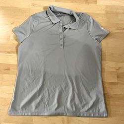 Nike Tops | Gray Nike Dri Fit Woman’s Golf Polo | Color: Gray | Size: Xl