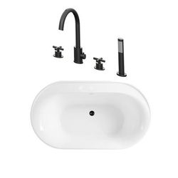 Randolph Morris Speare 66 Inch Acrylic Double Ended Freestanding Tub Package RMBP104-66-ORBF2