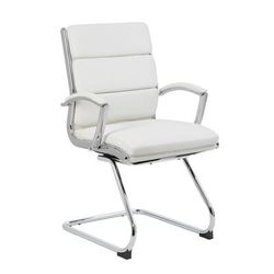 Boss Executive CaressoftPlus™ Chair with Metal Chrome Finish - Guest Chair - Boss Office Products B9479-WT