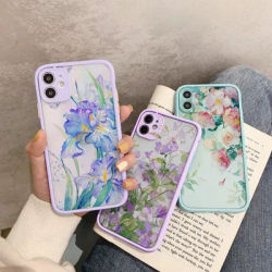 Coque de téléphone fleur de feuilles vintage pour iPhone coque antichoc 15 12 11 13 14 Pro