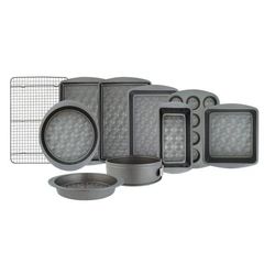 10 Piece Non Stick Metal Bakeware Set by Taste of Home in Ash Grey