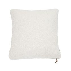 Teddy Sherpalux Plush Solid Square Pillow by Evergrace Home in White