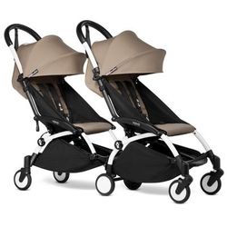 Babyzen YOYO Connect Double Stroller 6+ / 6+ Bundle - White / Taupe