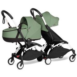 Babyzen YOYO Connect Double Stroller Bassinet / 6+ Bundle - White / Peppermint