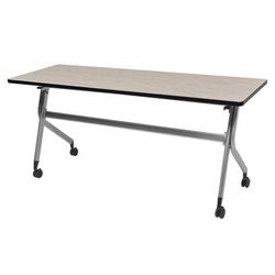 Regency En Route Flip Top Mobile Training Table 48 in x 24 in.- Maple top & Grey Base - Regency MMFB4824PLGY