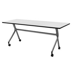 Regency En Route Flip Top Mobile Training Table 66 in x 24 in.- White top & Grey Base - Regency MMFB6624WHGY