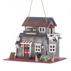 Route 66 Biker Bar Birdhouse by Zingz and Thingz in Multicolor