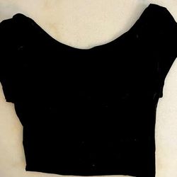 American Eagle Outfitters Tops | Black Crop Top | Color: Black | Size: L