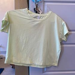 Lululemon Athletica Tops | Light Yellow, Lululemon Workout, Sort Of Cropped, Size 4 | Color: Yellow | Size: 4