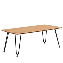 Elmwood Modern Wood Top Coffee Table With Iron Base in Natural - LeisureMod ET47NW