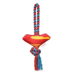 Superman Logo Rope Pull Pet Toy, Medium, Multi-Color