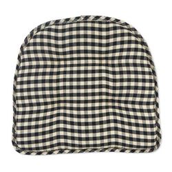 Gingham Gripper® Chair Cushion by BrylaneHome in Black